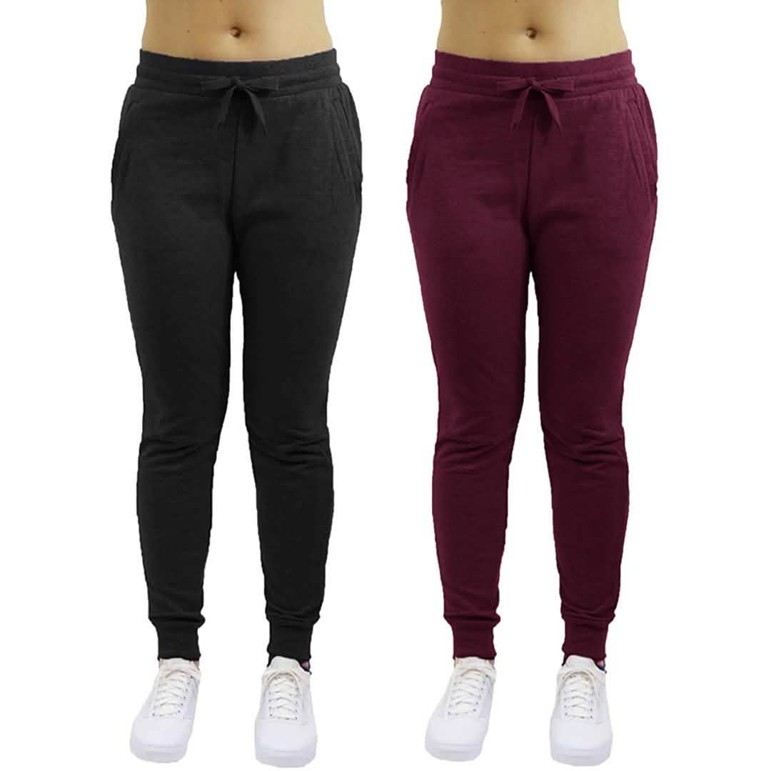 2-Pack: Galaxy By Harvic Women's Heavyweight Fleece-Lined Joggers