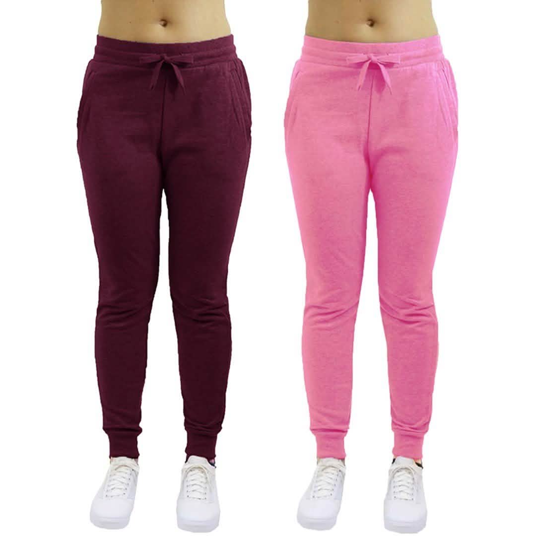 2-Pack: Galaxy By Harvic Women's Heavyweight Fleece-Lined Joggers