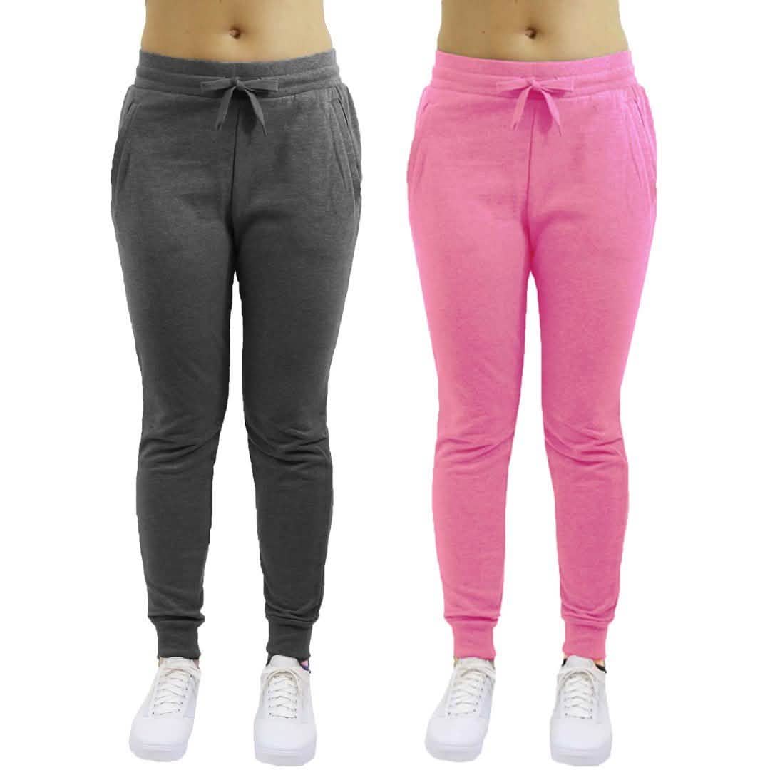 2-Pack: Galaxy By Harvic Women's Heavyweight Fleece-Lined Joggers