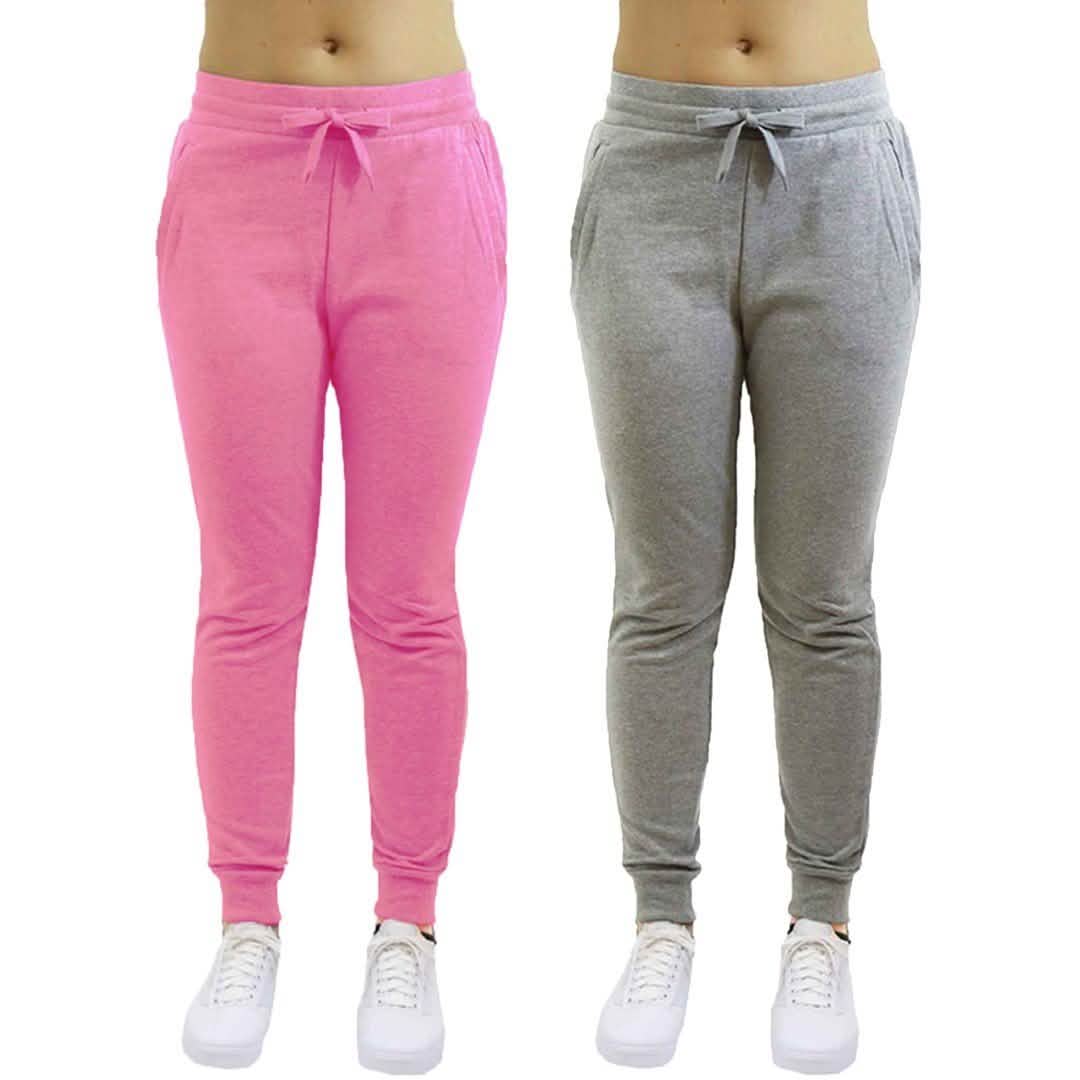 2-Pack: Galaxy By Harvic Women's Heavyweight Fleece-Lined Joggers