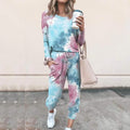 2-Piece Set: Women's Basic Tie Dye Sweatshirt Tracksuit Pants Sets