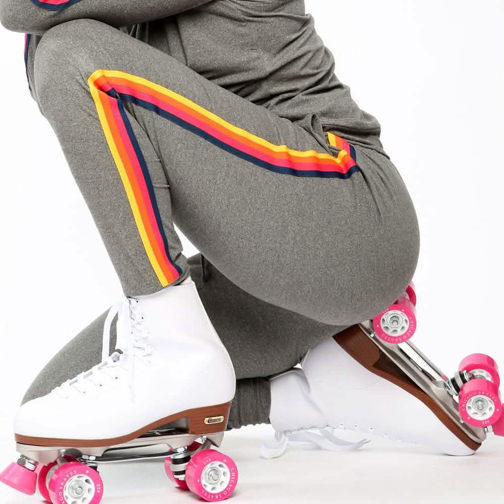 Women's Lightweight Elastic Sweat Pants Varsity Joggers with Drawstring Tie