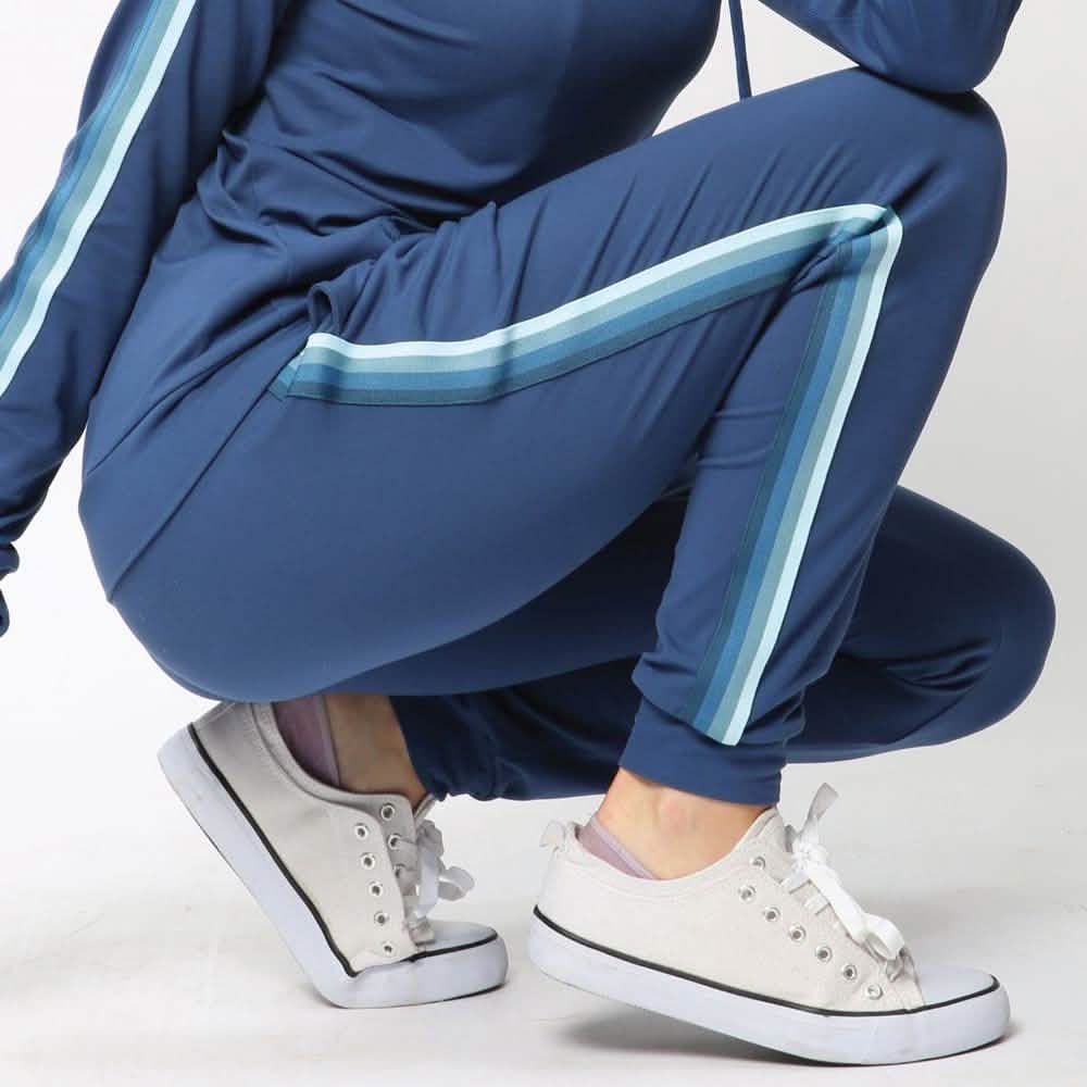 Women's Lightweight Elastic Sweat Pants Varsity Joggers with Drawstring Tie